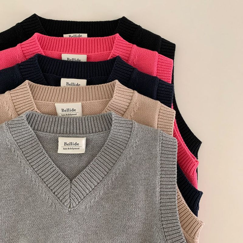 [Bellide made] Old money V-neck knit vest