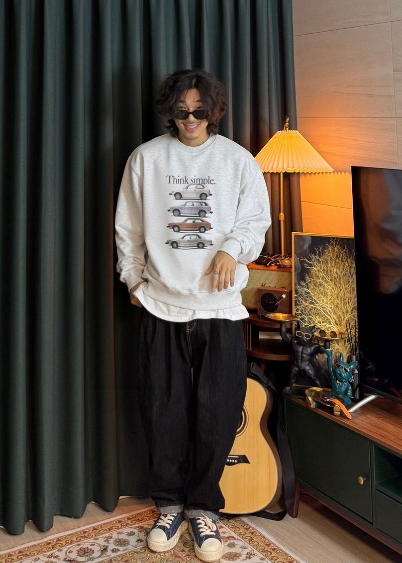 Old-Car basic Sweatshirt 3COLOR