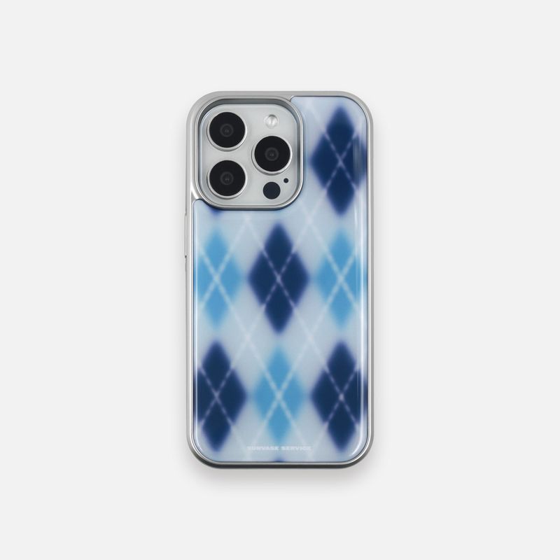 sunvase service(サンベースサービス)の「ARGYLE BLUR CASE_MISTY BLUE (silver epoxy)(Smartphone Accessories)」