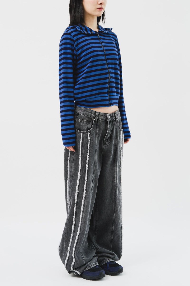 (W) Moor Striped Hooded Jacket (3color)