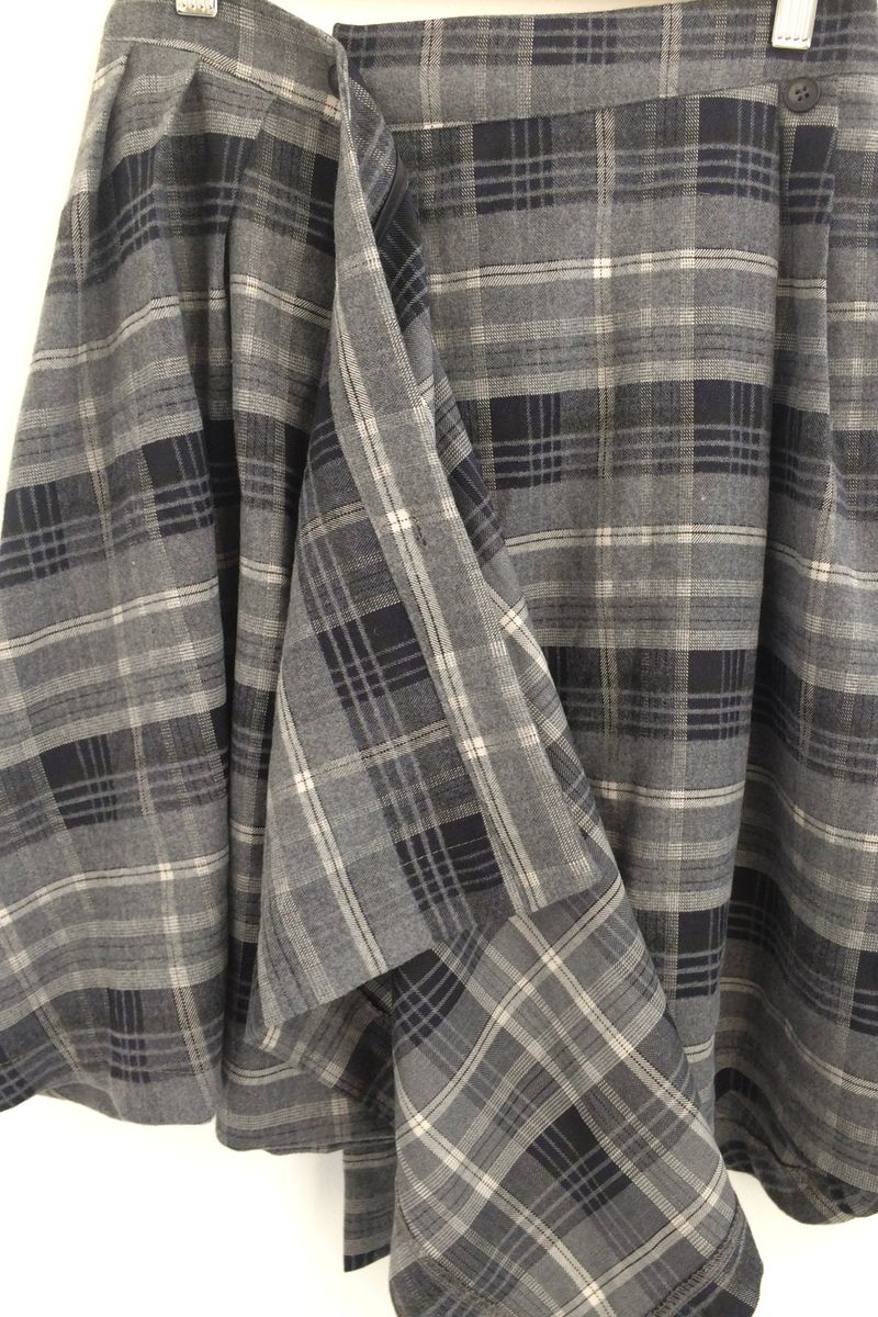 Charcoal Blend Checkered Layered Skirt
