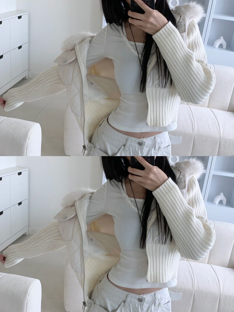Motion Two-Way Zipper Quilted Knit Padding (3 Colors)