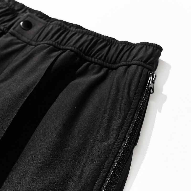 Nylon Span 4 Way Zip Pants - BLACK