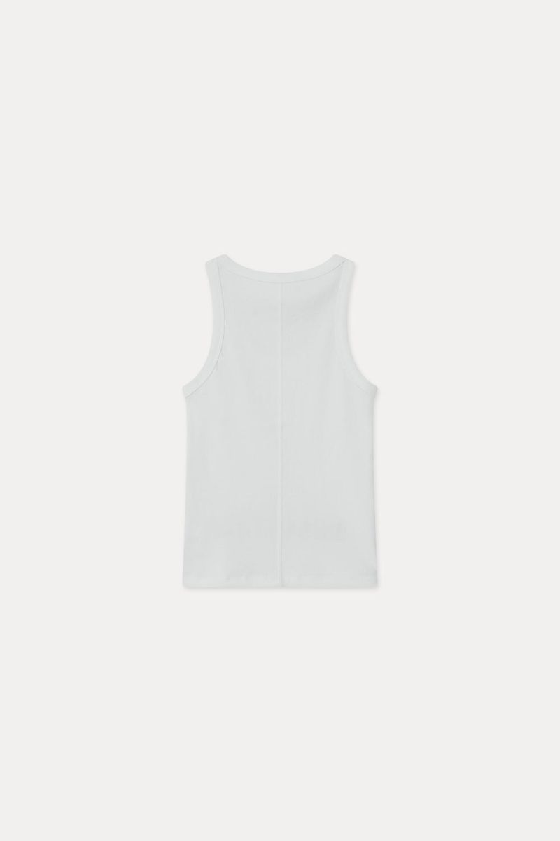 DEEP NECK SLEEVELESS TOP_ALL WHITE