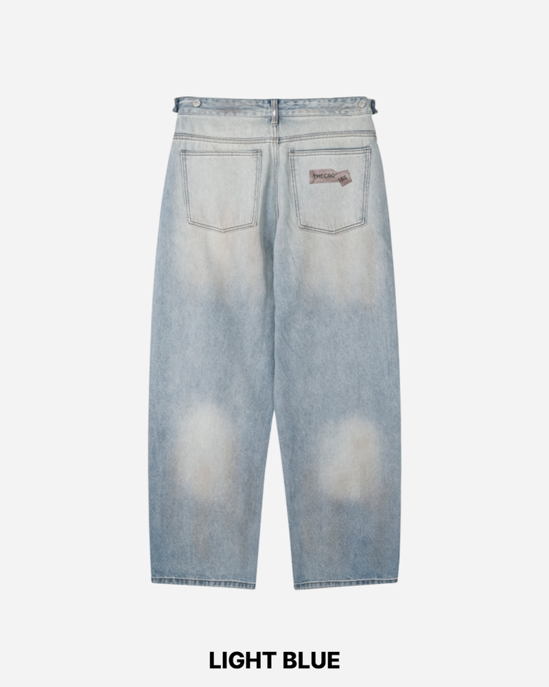 Sticker Print Denim Pants