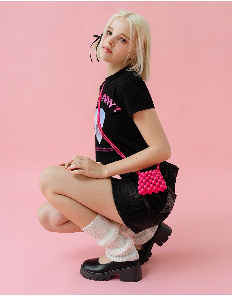 CAT&BUNNY CROP T-SHIRT [4COLOR]