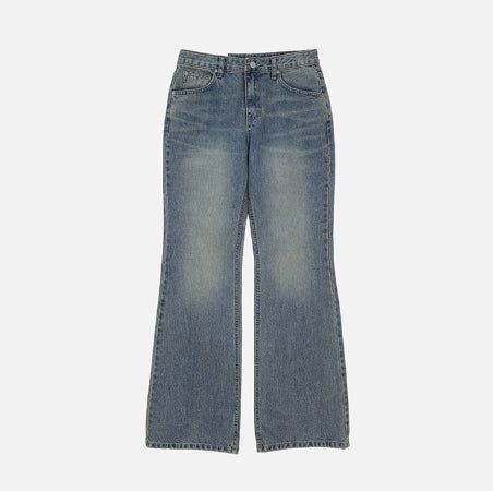 Tier Cat Washed Semi-Bootcut Denim Pants