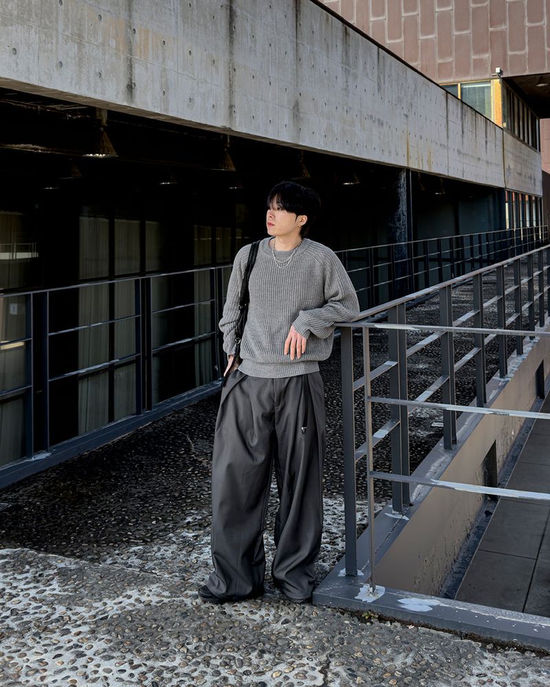 Ian Double-Pleat Wide Slacks