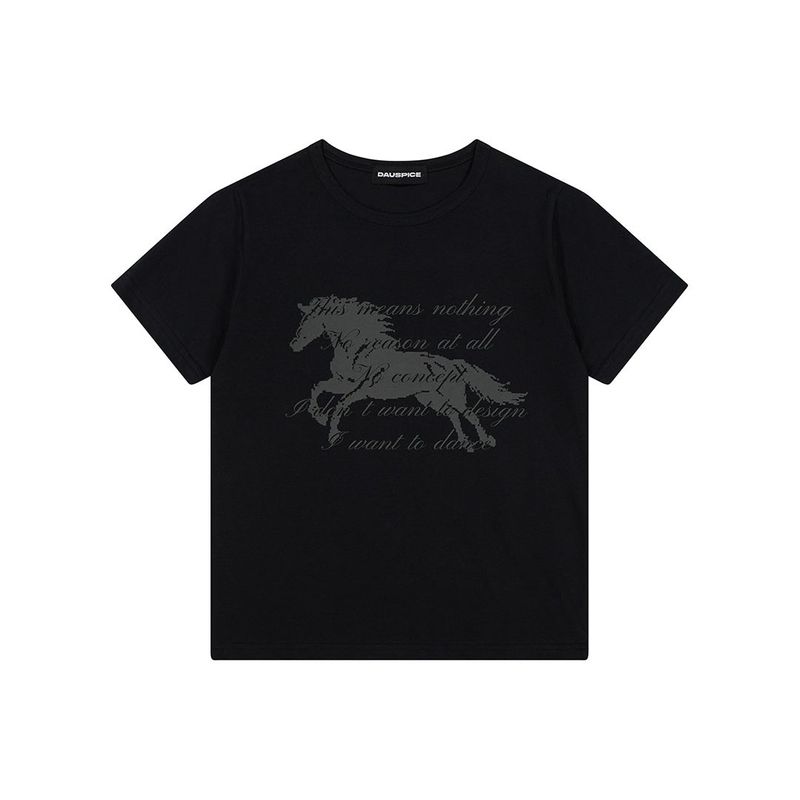 (DUC) GA Semi-Crop Short-Sleeve T-Shirt Black