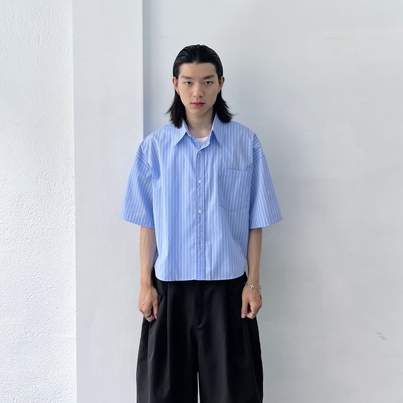 FADE MEET（フェードミート）の「Horizontal Textured Short Shirt（Tops）」