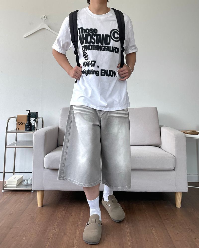 リーズウォッシングハーフデニムパンツ