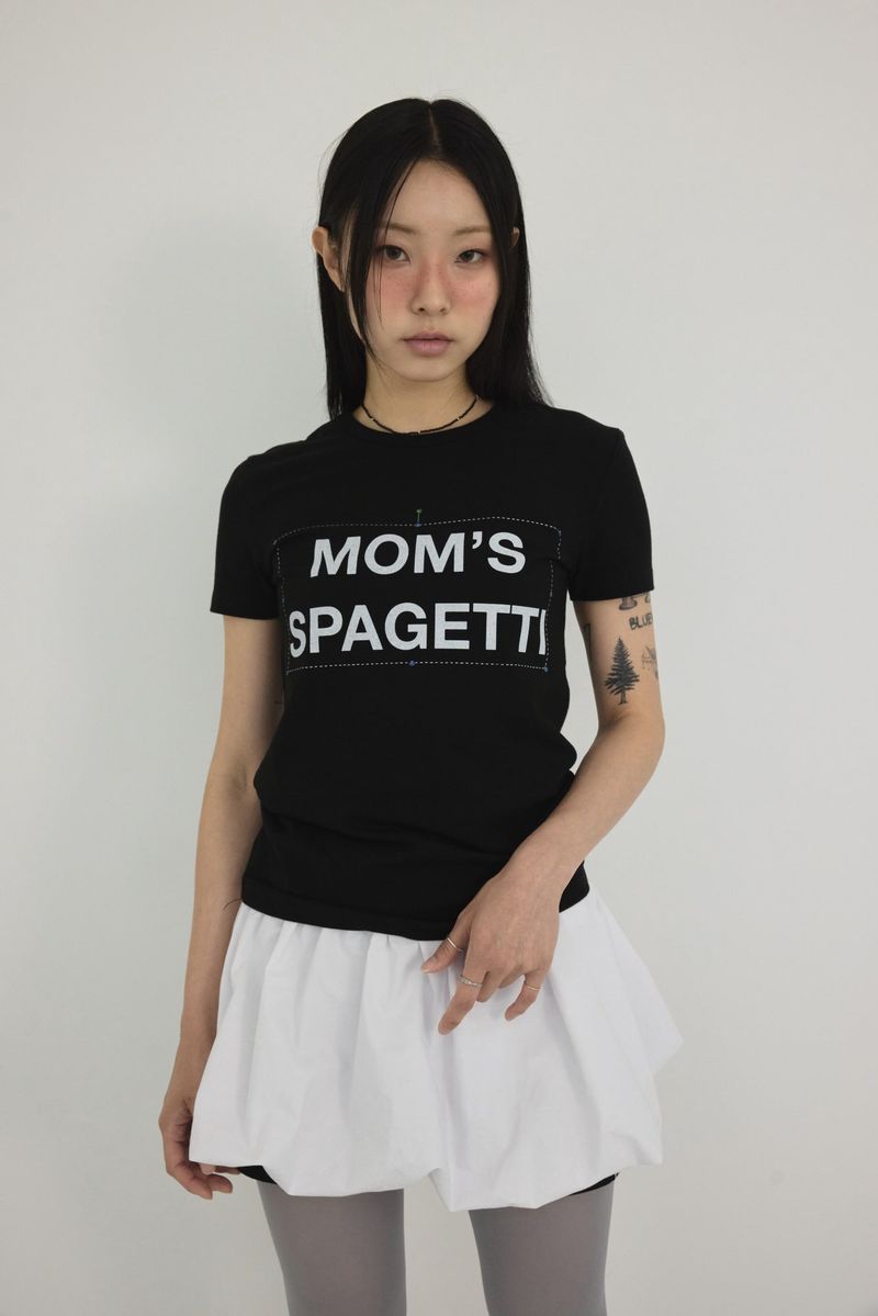 MOMS SPAGETTI EDIT TEE ( BLACK )