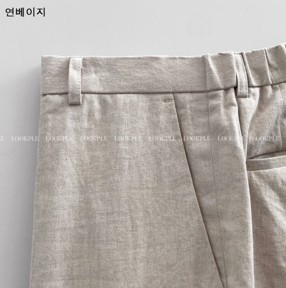 Ever Ice Linen Back Banding Wide Slacks