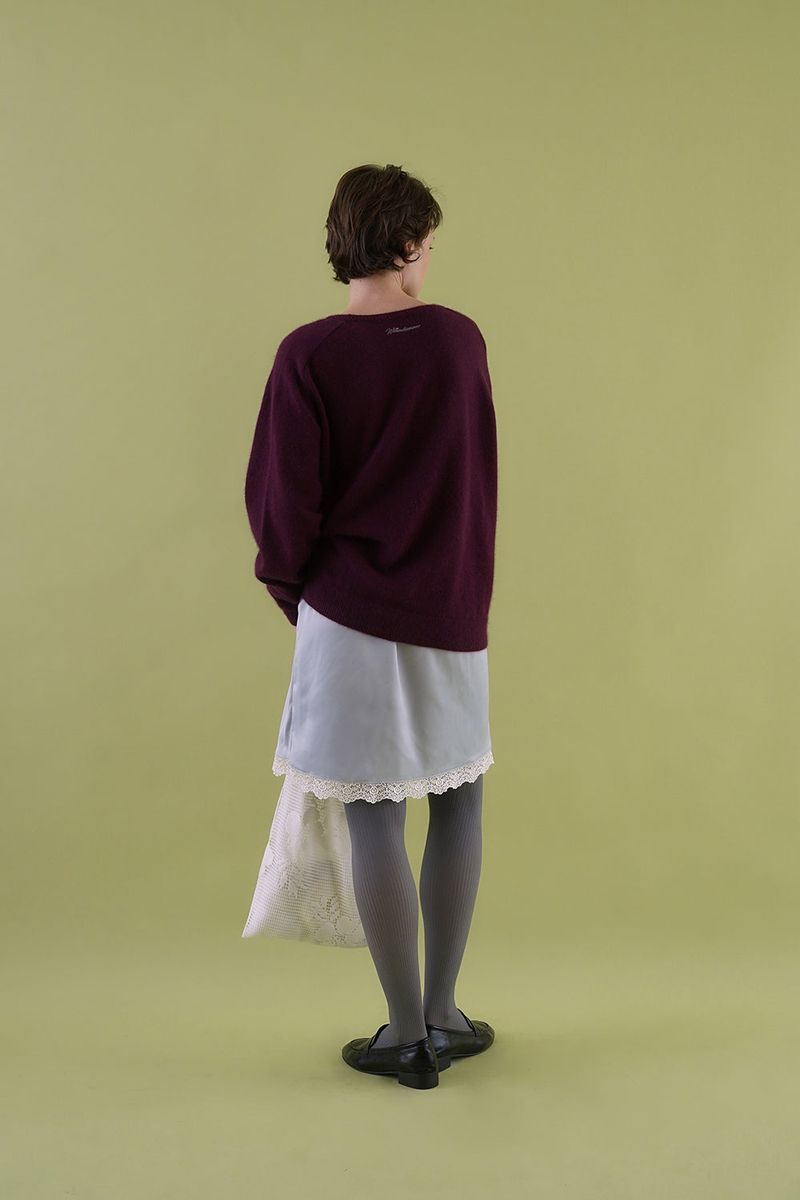 Slip satin midi skirt_skyblue