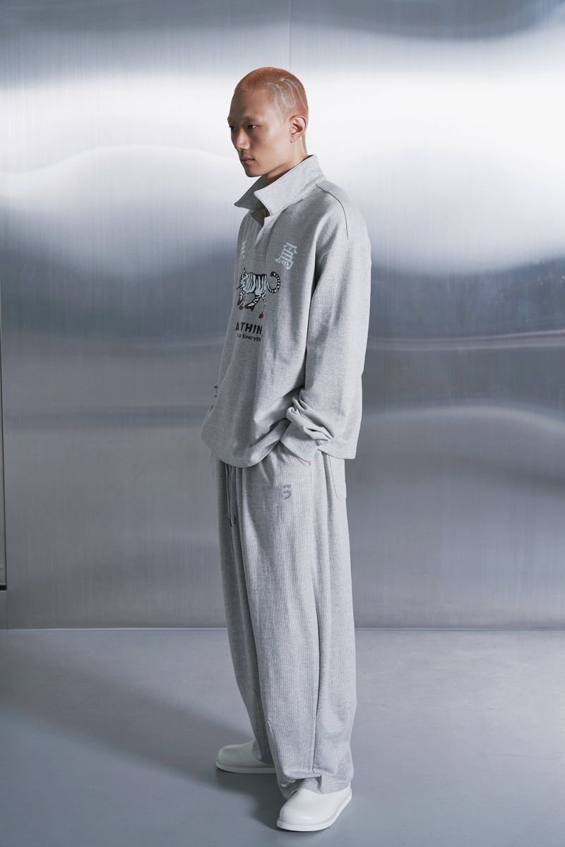 MU-WI PIN-KNIT COLLAR-TEE (Gray)