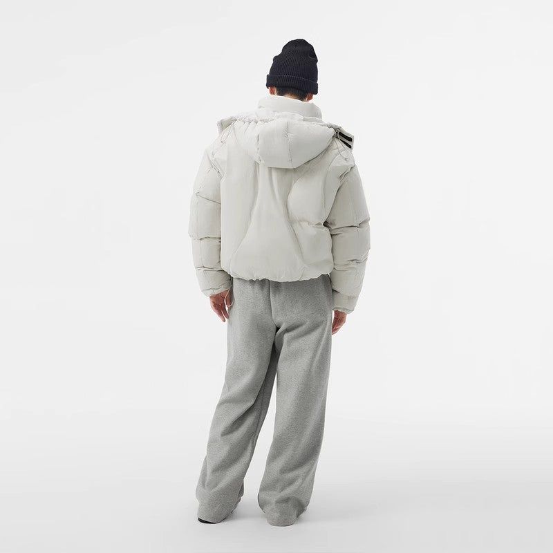 FMACM 23AW Irregular quilted three-dimensional structure detachable hooded down jacket