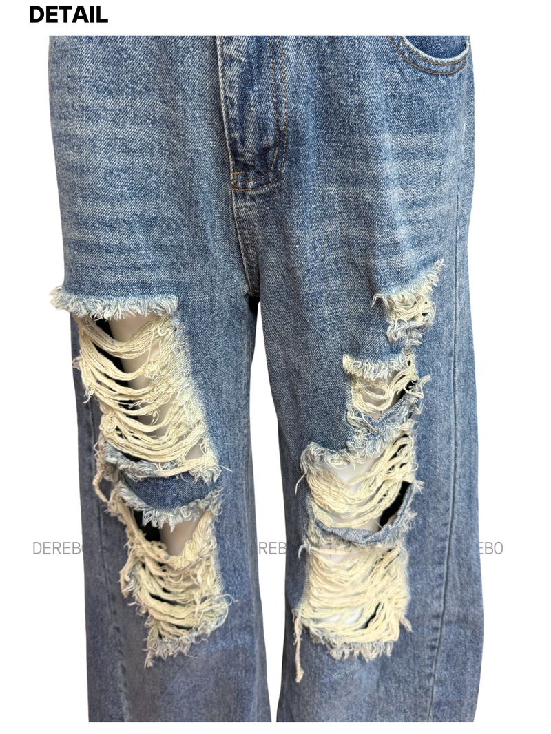 Vintage open wide denim pants