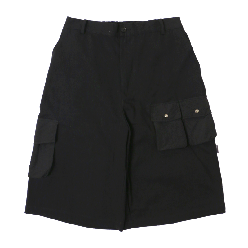 RELABEL Black Work Shorts with Multiple Pockets