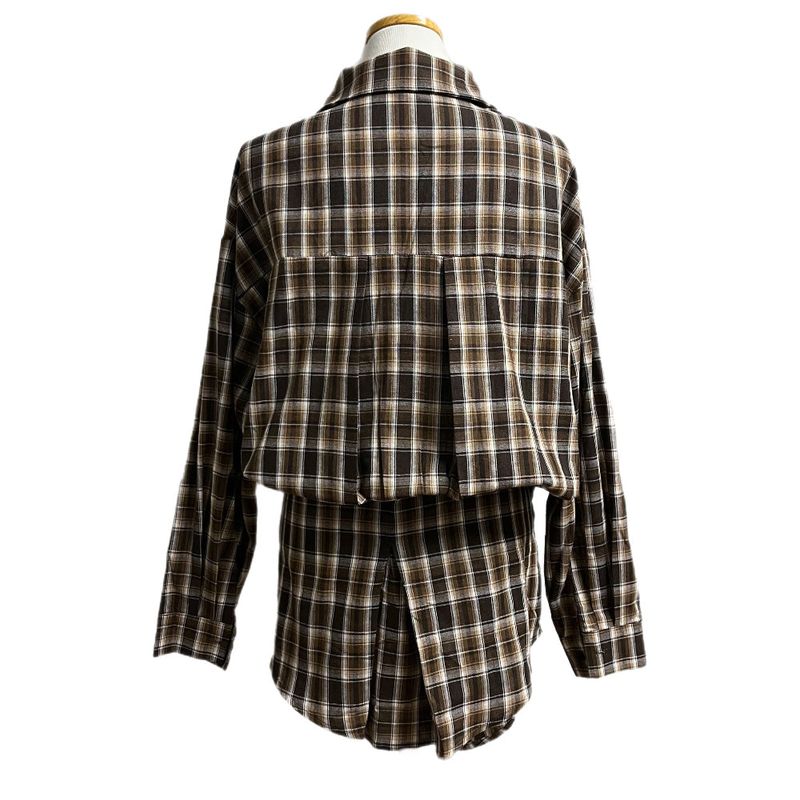 Rook Waist Point Check Long Shirt
