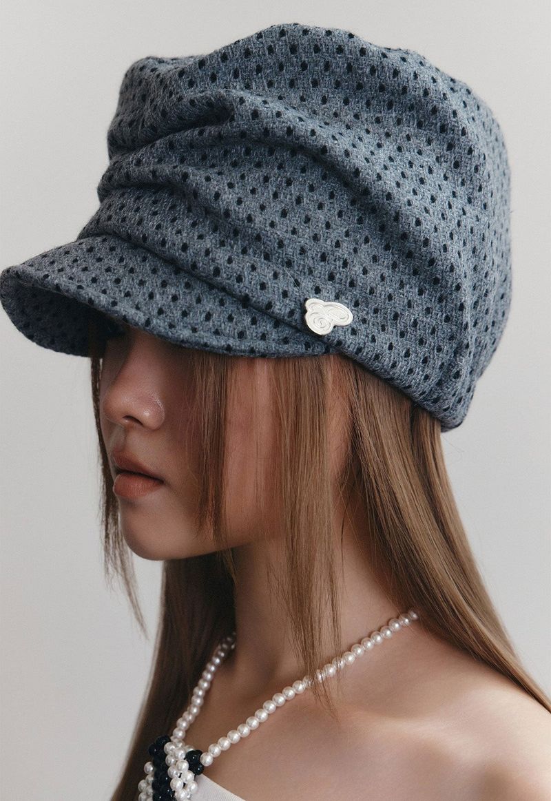 SOFIA CAP (POLKA DOT GREY)