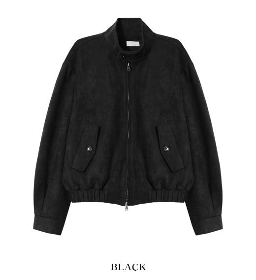 Riu high neck button suede jacket