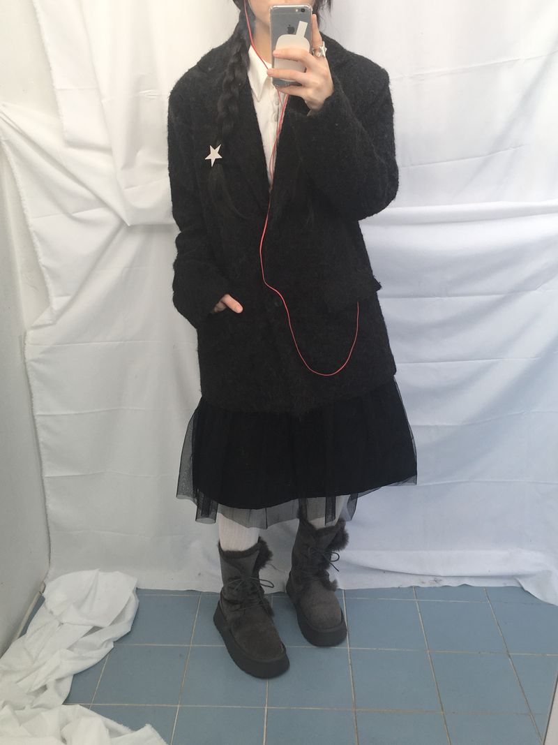 Hairy cream jacket