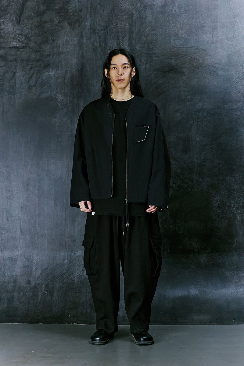 EARTH COTTON Y ZIP-UP JACKET (Black)