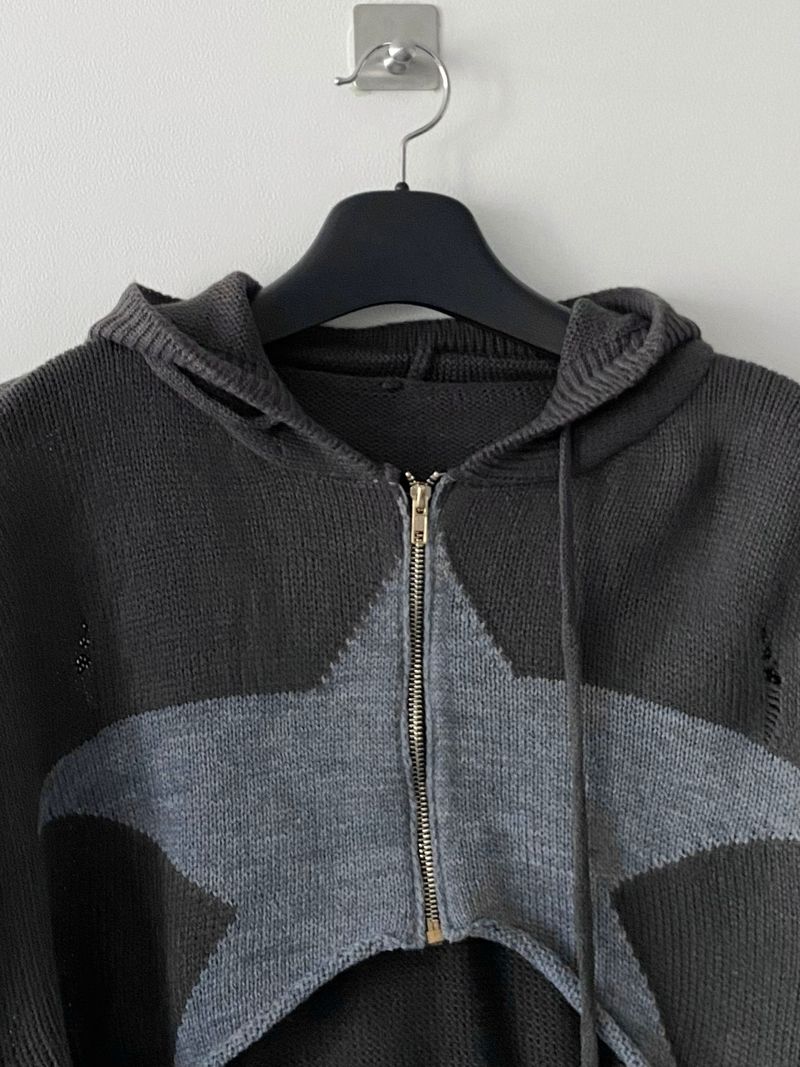 Marco crop knit zip up