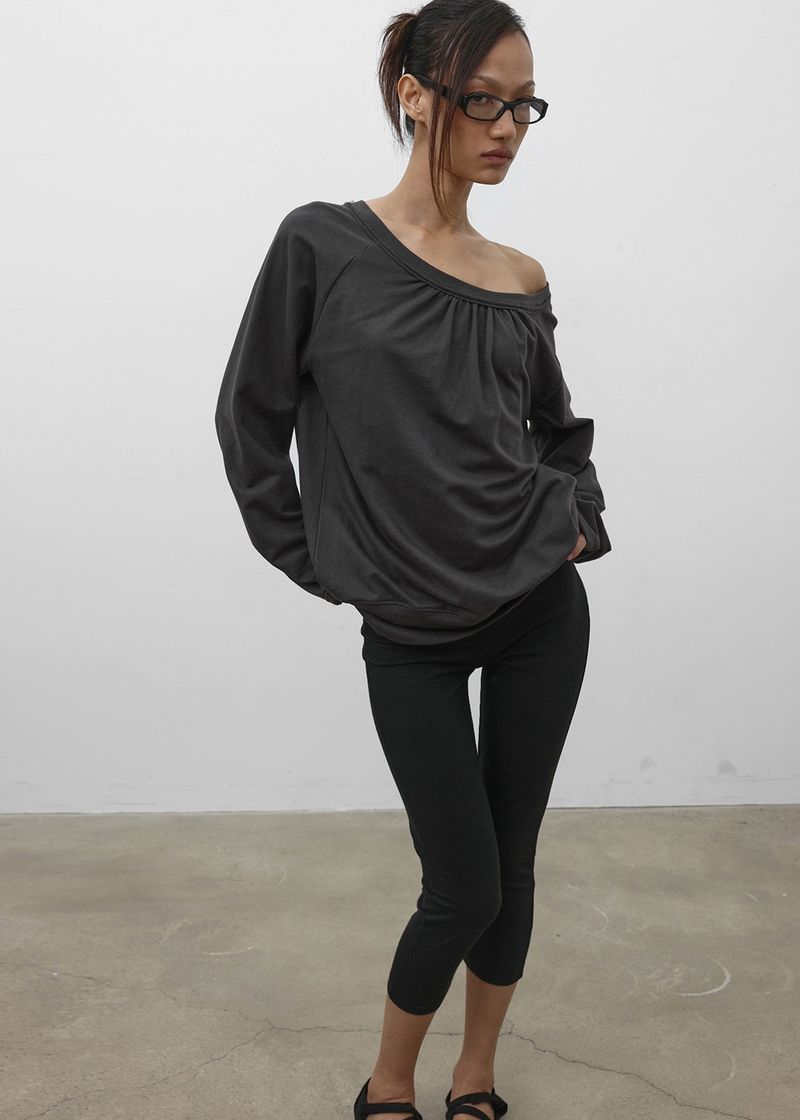 BLACKUP（ブラックアップ）の「[MADE] Mumu Boat Neck Shirred Long Sleeve Tee（Tops）」