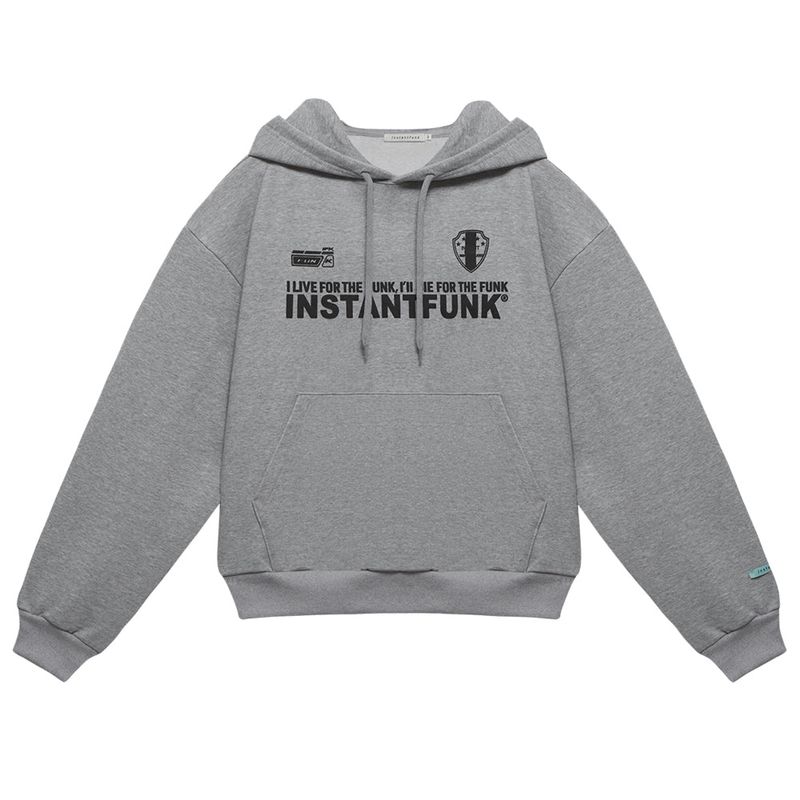 Emblem-print hooded sweatshirt