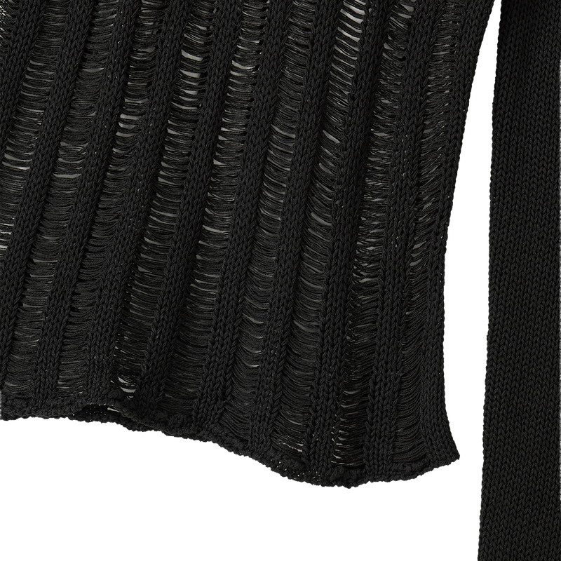 Mesh Cutout Knit - BLACK
