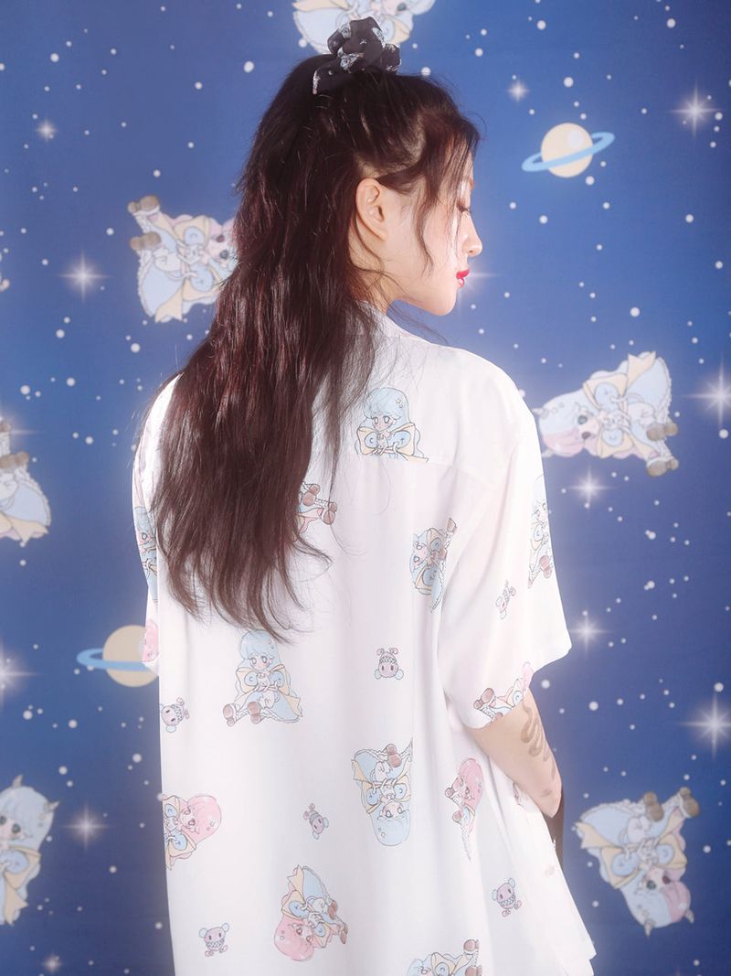 0 7 coke devil hawaiian shirt - WHITE