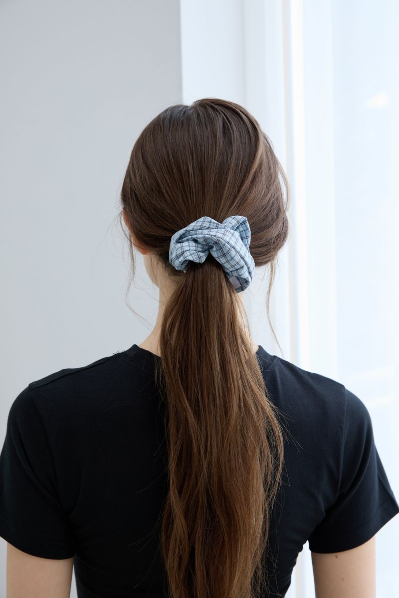 PINK PINEAPPLE（ピンクパイナップル）の「[3EA 1SET] MORI COTTAGE CHECK SCRUNCHIE（Hair Accessories）」