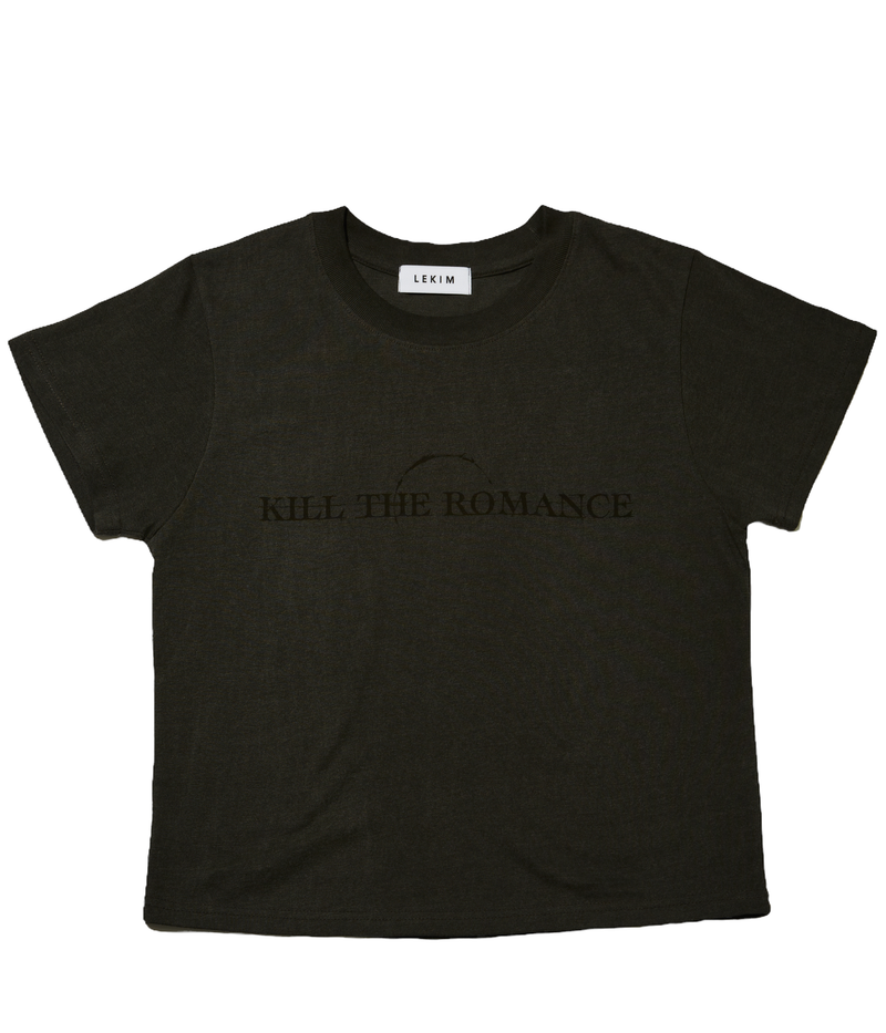 LEKIM(レキム)の「KILL THE ROMANCE T-SHIRT PIGMENT BLACK(WOMAN)(Tops)」