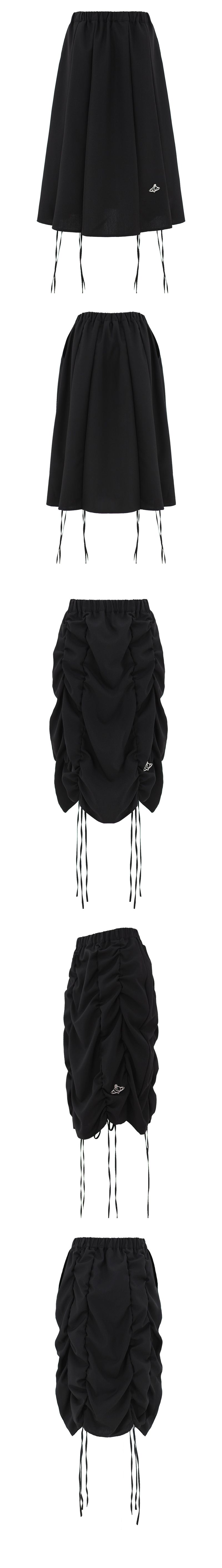 SCRUNCHIE SKIRT IN BLACK