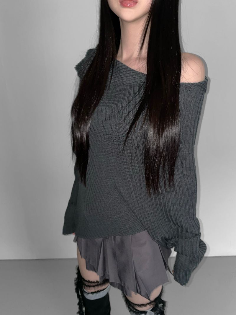 multi off shoulder kint(3 color)