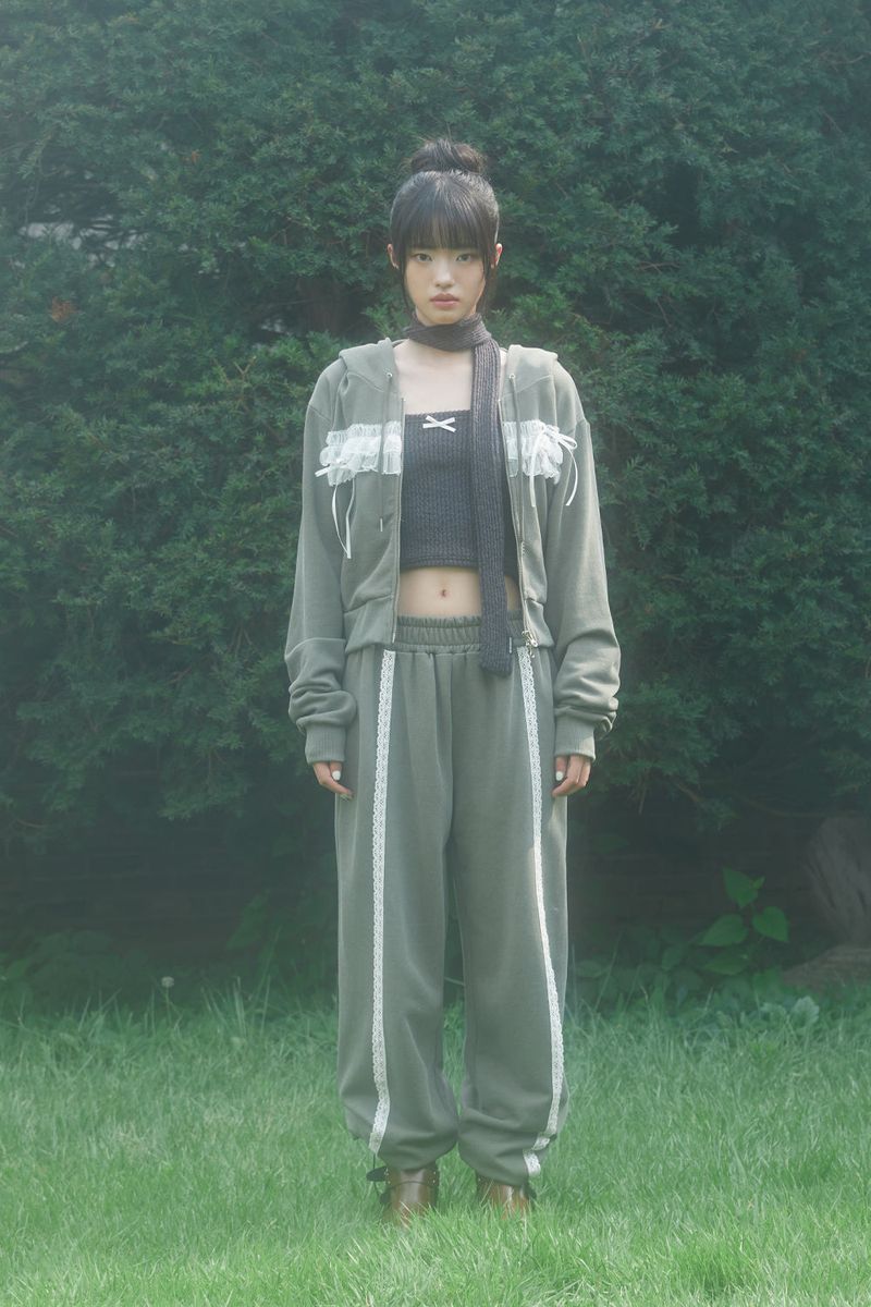 LACE  PIGMENT PANTS (KHAKI)