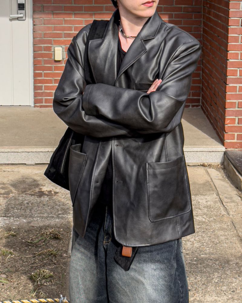 Heritage Leather Blazer Jacket