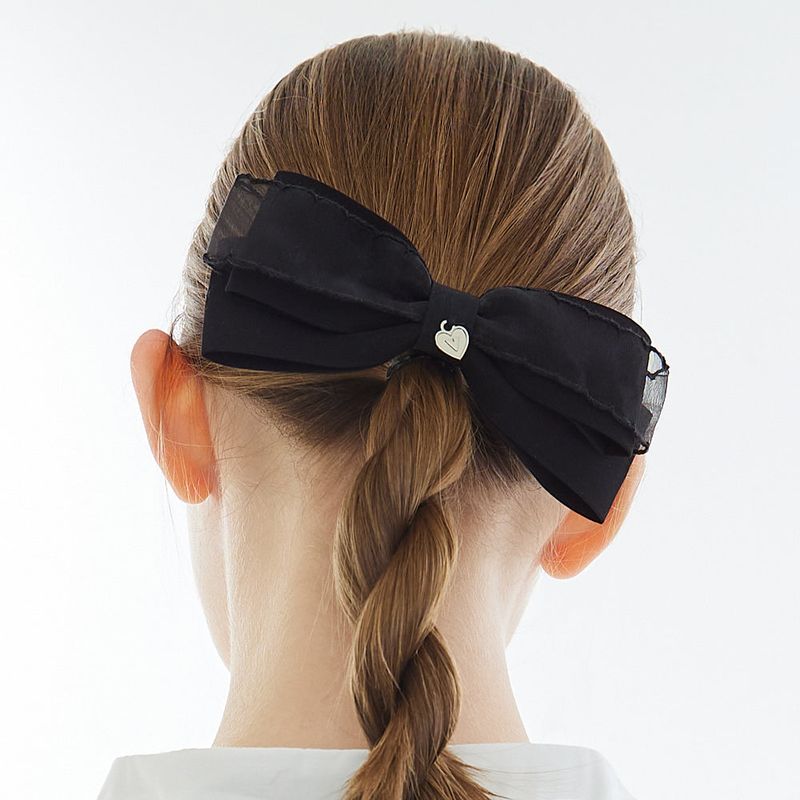 ダブルレースミッドリボンヘアクリップ