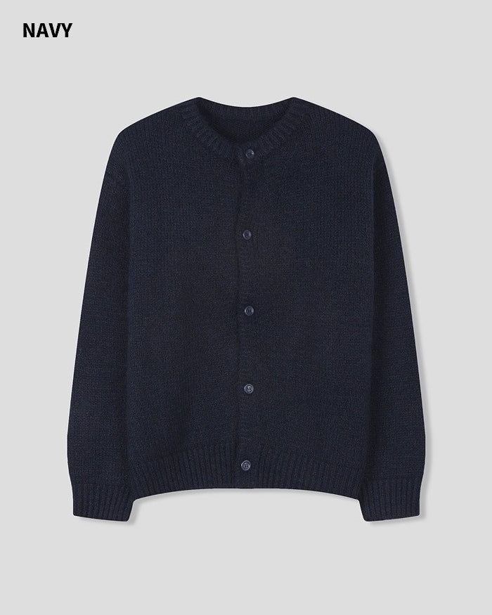 (UNISEX) Wool-mix Heavy Brush Knit Cardigan