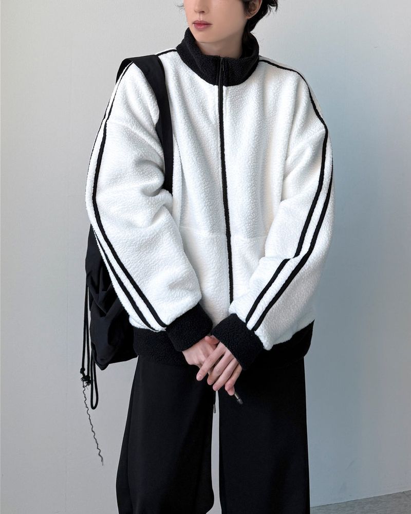 Dobby Fleece Track Zip-up