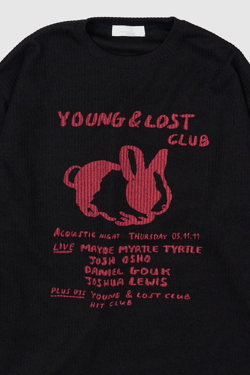 Club rabbit printed knit
