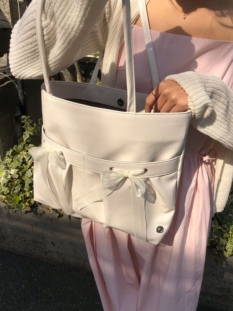 Easy ribbon bag_ivory