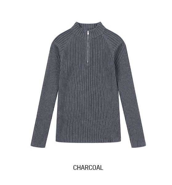 Kud Muscle Half Zip-Up ribbed Knit