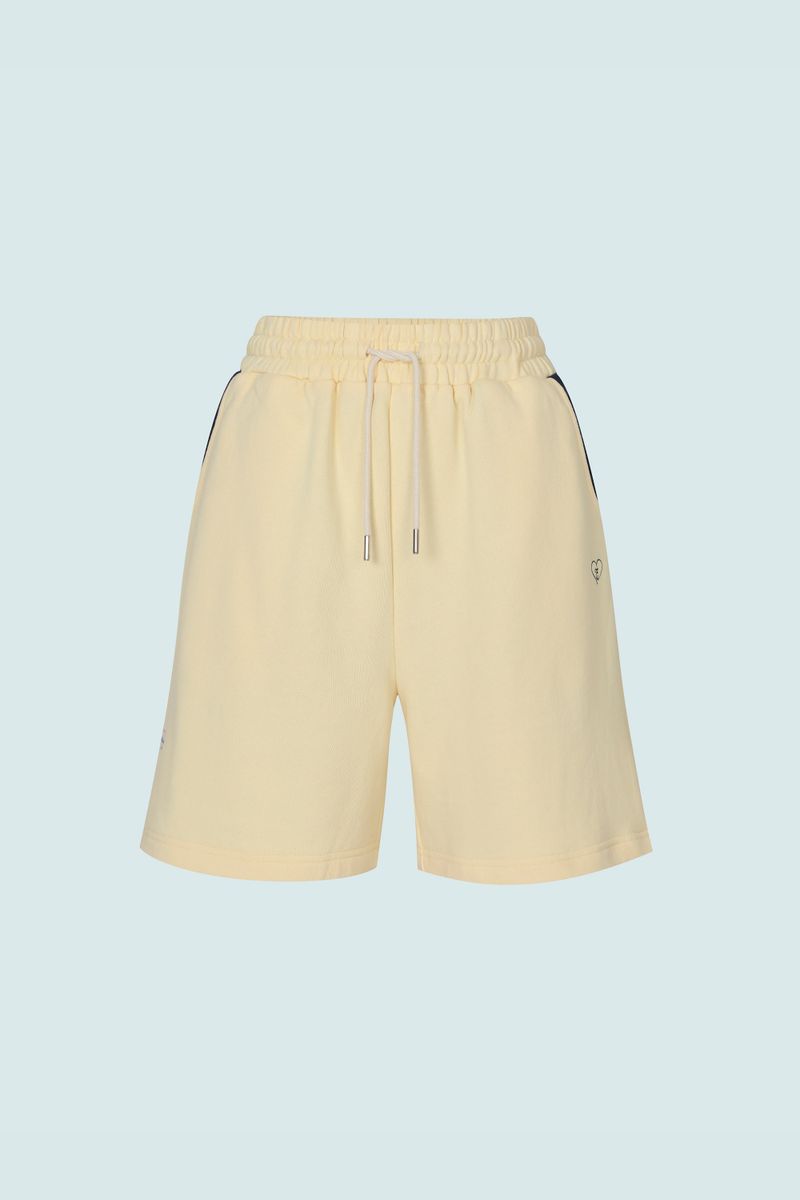 CONTRAST SLIT SHORT SWEATPANTS (YELLOW)