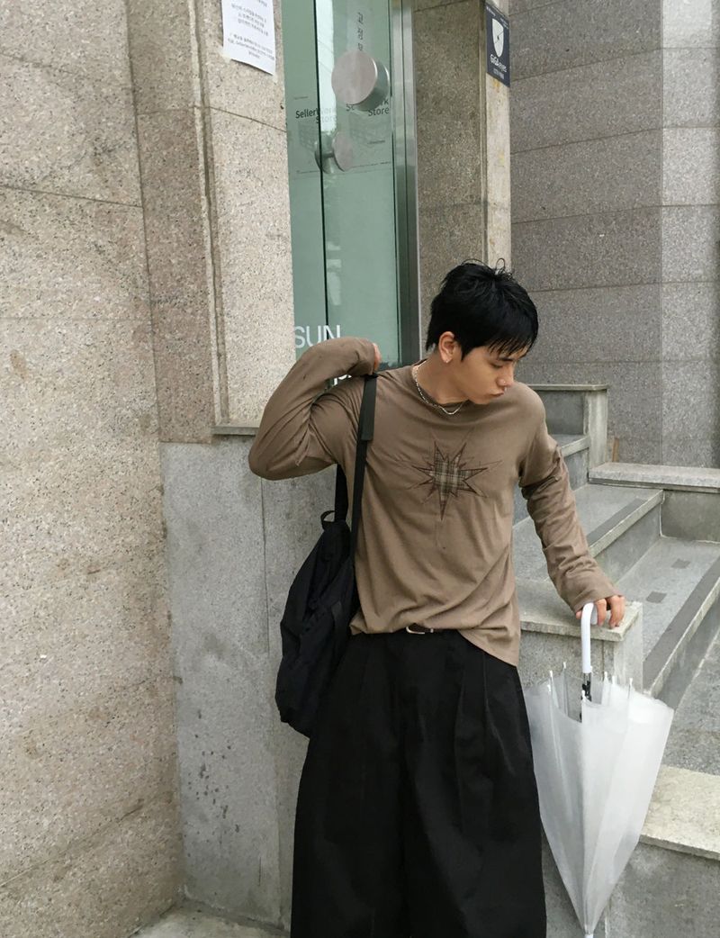 No.1366 check star patch T (3color)