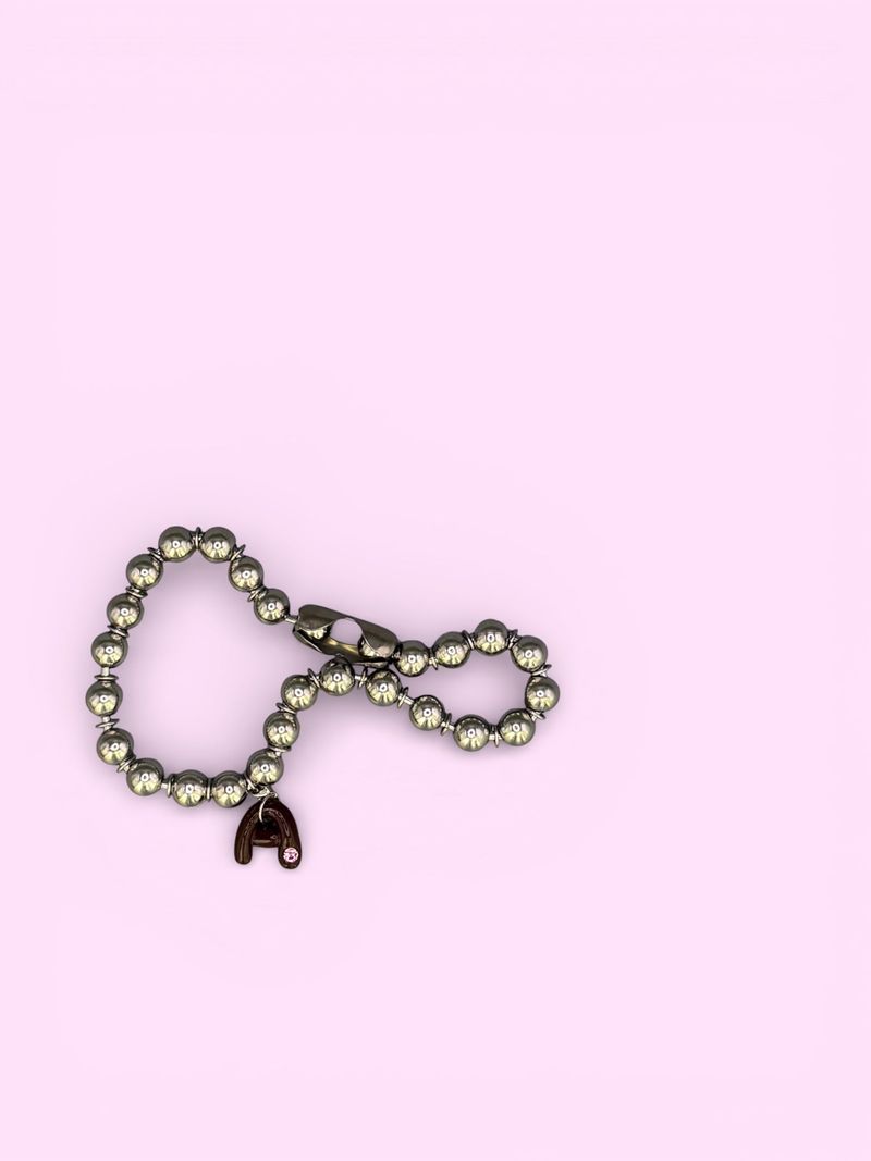 ENE（エン）の「"A"ダークピーチクラッシュカスタムネックレス*金属アレルギー対応（アクセサリー）」