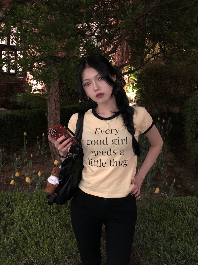 (3 colors) Thug Girl Ringer T