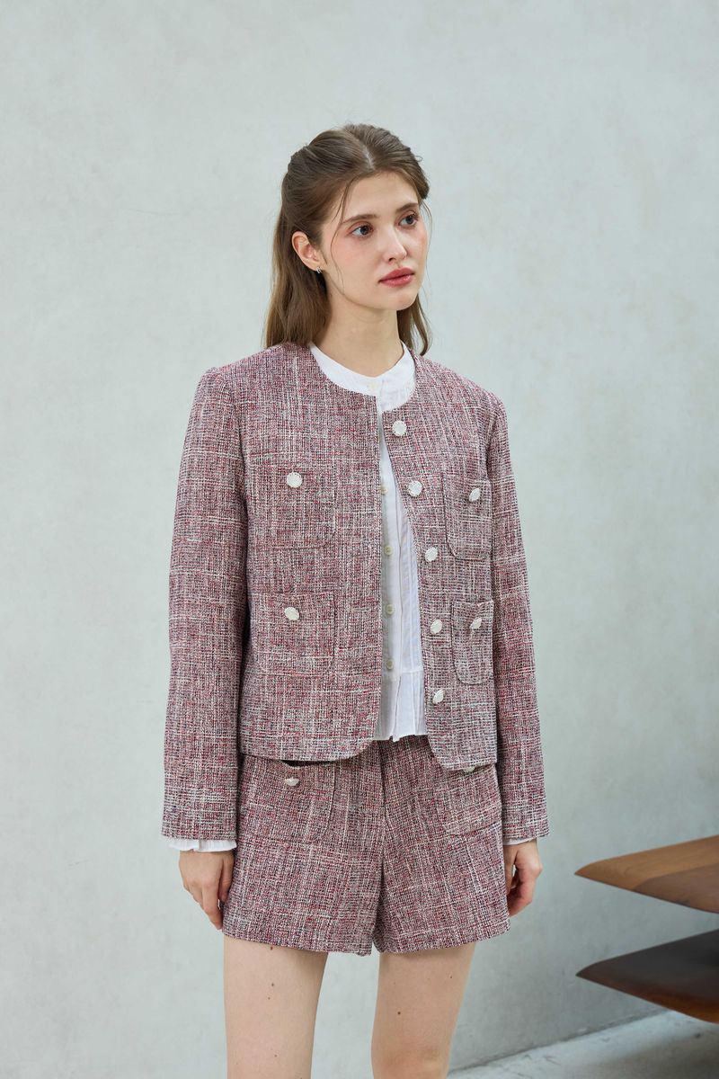 CHERISH TWEED JACKET / RED