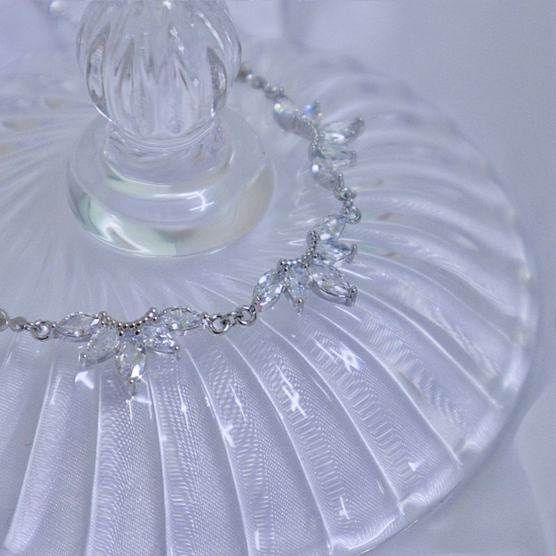 crystal crown heart chain necklace